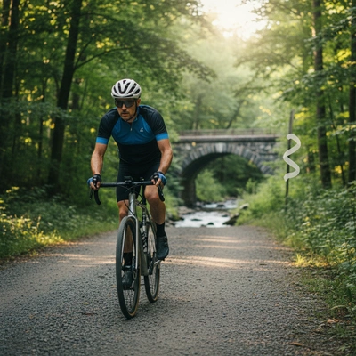 David Thompson cycling on Berkshire rail trail